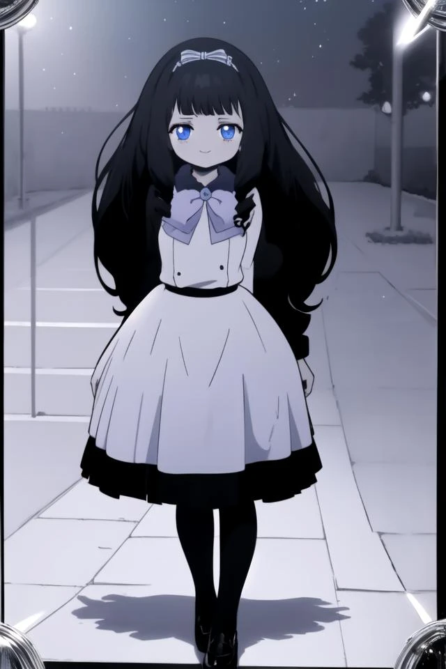 helona_1,blue eyes, black hair, long hair, hair bow, hairband, very long hair, drill hair, smirk, glowing right eye, night, (purple mist:1.2), tall female, full body, spotlight, card game,
((cinematic light)), hyper detail, dramatic light, intricate details, (best quality:1.2), highly detailed,Anime, Moe, illustration, (masterpiece, best quality, ultra-detailed, best shadow), (detailed background:1.4), (beautiful detailed face, beautiful detailed eyes), high contrast, (best illumination, an extremely delicate and beautiful), <lora:helona:0.8>