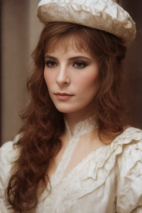 <lora:Mylene_Farmer:1> close-up portrait, in the halls of the Hermitage, Russian of the 19th century, silky skin, full body height, (skin texture:1.2), (high detailed skin:1.3), 19th century, ambient haze, (hyperrealism), cinematic, grain of old film, 8k uhd, dslr, retro color