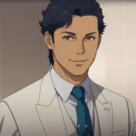 masterpiece,high quality,solo,indoors,
<lora:kennethsleg001:0.7>,looking at viewer,smile,closed mouth,
kennethsleg,1man,
short hair,black hair,brown eyes,
suit,jacket,collared shirt,necktie,vest,
close-up,