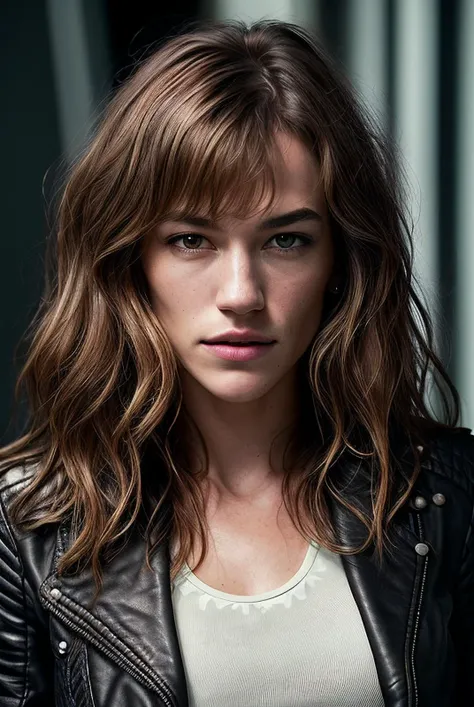 beautiful woman (EP4h3nB0g0m4z0v4:.99), perfect hair, jewelry, ((portrait)), (closeup:1.2), ((from the waist up)), ((( gym :1.2 ))), natural skin texture, (( Leather jacket :1.2)), 24mm, 4k textures, soft cinematic light, adobe lightroom, photolab, hdr, intricate, elegant, highly detailed, sharp focus, ((((cinematic look)))), soothing tones, insane details, intricate details, hyperdetailed, low contrast, soft cinematic light, exposure blend, hdr, faded, now, ("I've got a bad feeling about this.":1.1)