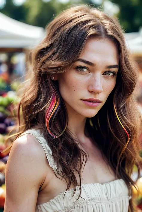 beautiful woman (EP4h3nB0g0m4z0v4:.99), perfect hair, jewelry, ((portrait)), (closeup:1.2), ((from the waist up)), ((( A modern, open-air market, filled with colorful, fresh produce and vibrant city life :1.2 ))), natural skin texture, (( Peasant dress :1.2)), 24mm, 4k textures, soft cinematic light, adobe lightroom, photolab, hdr, intricate, elegant, highly detailed, sharp focus, ((((cinematic look)))), soothing tones, insane details, intricate details, hyperdetailed, low contrast, soft cinematic light, exposure blend, hdr, faded, now, ("I've got a bad feeling about this.":1.1)