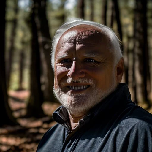 portrait photo of sks man in forest, simetric photo, (outdoor:1.2), 4k, 8k, 8k realistic, sharp focus, intricate, high resolution, , <lyco:locon_perfecteyes_v1_from_v1_64_32:0.85><lora:harold:1>