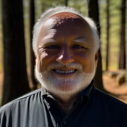 photo of sks man in forest, Symmetric photo, (outdoor:1.2), 4k, 8k, 8k realistic, sharp focus, intricate, high resolution, , <lyco:locon_perfecteyes_v1_from_v1_64_32:0.85><lora:harold:1>