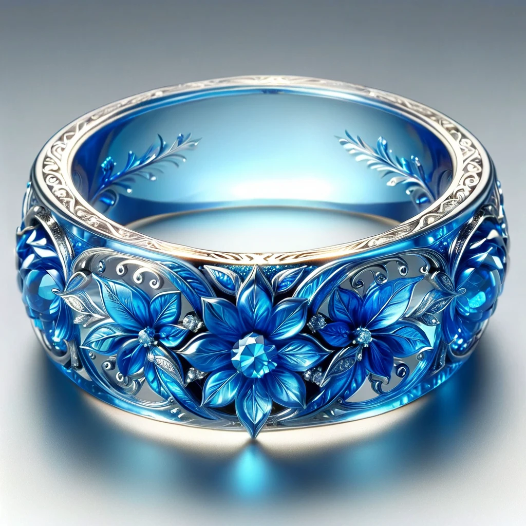 photo shot of a ral-blueresin silver elven ring with diamonds,flower and leaves style,filligree,glowing background with glitter,realistic,highly detailed,realistic,lifelike,studio photo,highly detailed,colors,dynamic,cinematic,masterpiece,intricate,hdr,abstract fractal,ral-epochelves