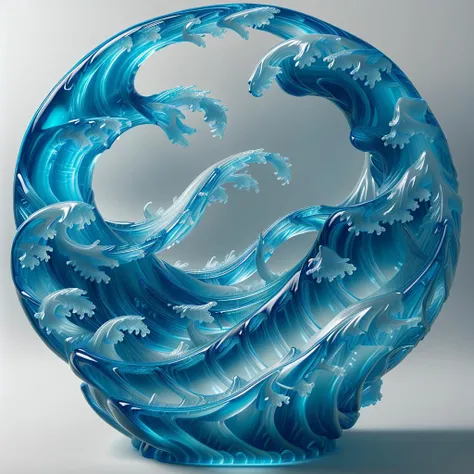 <lora:ral-blueresin:1> Ral-blueresin, the Great Wave off Kanagawa