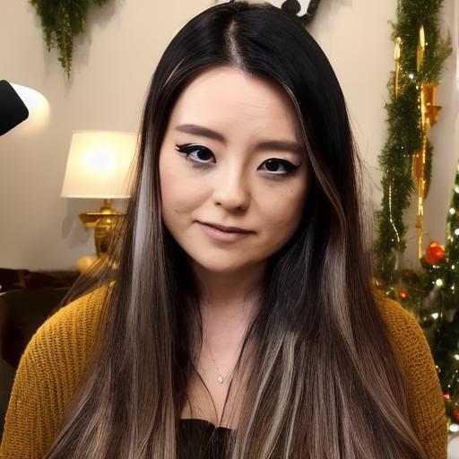 A close up of a woman with long hair and a yellow sweater - SeaArt AI