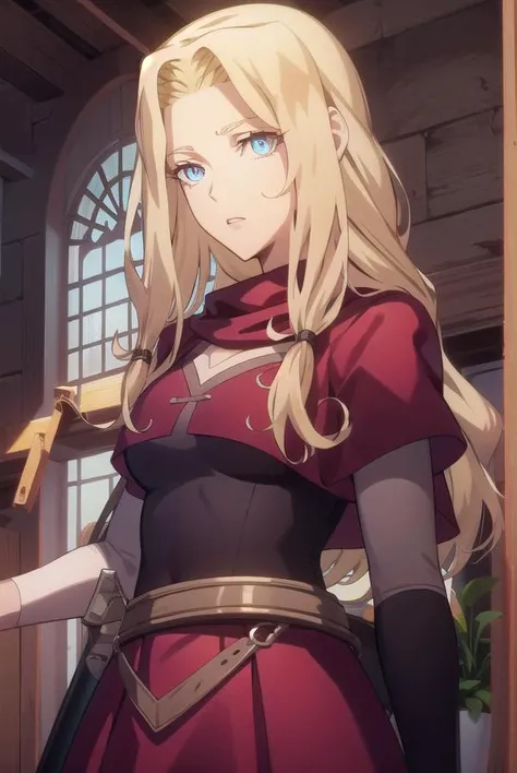 lisatepes, <lyco:lisatepes-lyco-nochekaiser:1>,
lisa tepes, long hair, blue eyes, blonde hair, hair over shoulder,
BREAK dress, red dress, long sleeves, skirt, long skirt,
BREAK looking at viewer,
BREAK indoors,
BREAK <lyco:GoodHands-beta2:1>, (masterpiece:1.2), best quality, high resolution, unity 8k wallpaper, (illustration:0.8), (beautiful detailed eyes:1.6), extremely detailed face, perfect lighting, extremely detailed CG, (perfect hands, perfect anatomy),