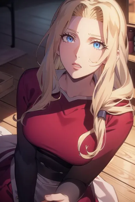 lisatepes, <lyco:lisatepes-lyco-nochekaiser:1>,
lisa tepes, long hair, blue eyes, blonde hair, hair over shoulder,
BREAK dress, red dress, long sleeves, skirt, long skirt,
BREAK looking at viewer,
BREAK indoors,
BREAK <lyco:GoodHands-beta2:1>, (masterpiece:1.2), best quality, high resolution, unity 8k wallpaper, (illustration:0.8), (beautiful detailed eyes:1.6), extremely detailed face, perfect lighting, extremely detailed CG, (perfect hands, perfect anatomy),