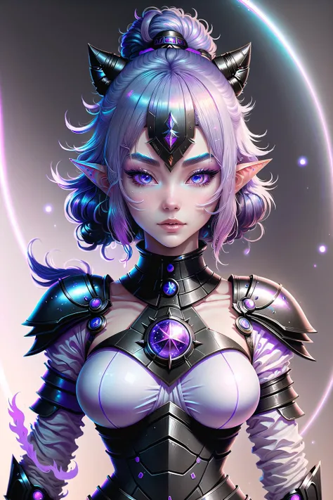 (masterpiece, best quality, ultra-detailed, best shadow), (detailed background,dark fantasy), (beautiful detailed face), high contrast, (best illumination, an extremely delicate and beautiful), ((cinematic light)), colorful, hyper detail, dramatic light, intricate details, (1girl, solo,white hair, sharp face,purple eyes, hair between eyes,dynamic angle), blood splatter, swirling black light around the character, depth of field,black light particles,(broken glass),magic circle,