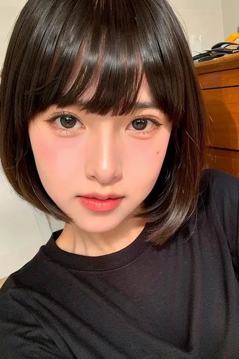 1girl,close-up,night, t-shirt,, 8k, RAW photo, best quality, masterpiece,realistic, photo-realistic,<lora:luckgougou:0.8>
