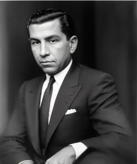 <lora:LowRA:0.4> luckyluciano, a man in a suit and tie looking at the camera with a serious look on his face and shoulders, portrait, colours, (closeup:0.6)gangsters<lora:LuckyLuciano_SD1.5_V1:1>