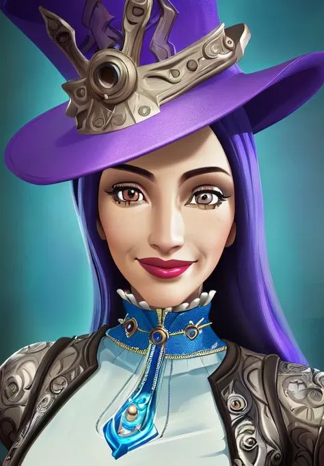 1girl, sfw, <lora:caitlyn:0.8>, caitlyn, smile, hat, portrait,, (masterpiece, best quality, absurdres, detailed, ultra-detailed:1.3), (highly detailed, high quality:1.3)
