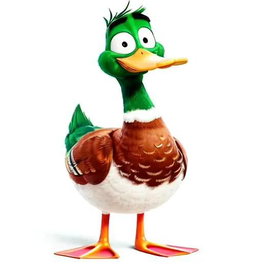 <lora:BirdMovie:0.7> Mack, male, duck, best quality, masterpiece, smile, full body, standing, detailed, fluff, feathers,
