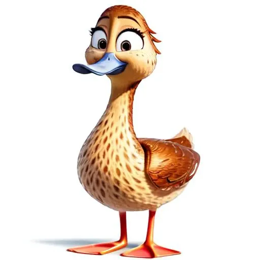 <lora:BirdMovie:0.7> Pam, female, duck, best quality, masterpiece, smile, full body, standing, detailed, fluff, feathers,