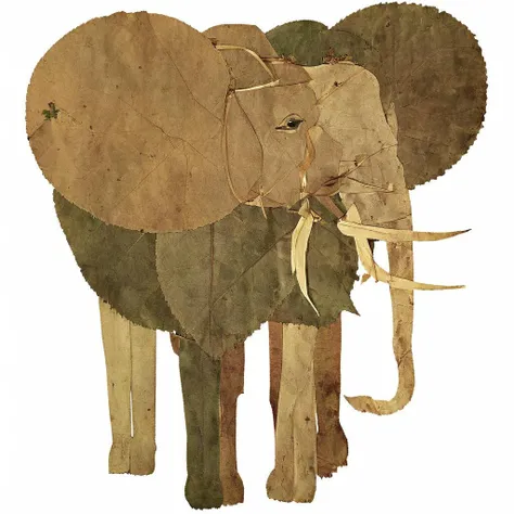 <lora:SDXL_fall_leaf_craft_Sa_May:1> fall leaf craft, an elephant