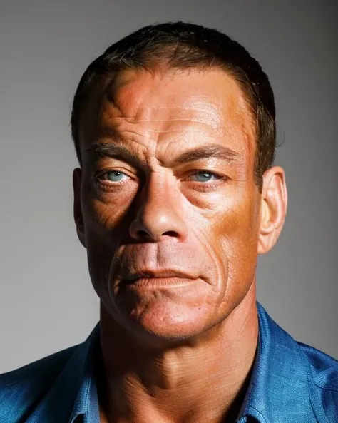 (masterpiece, best quality), Jean Claude Van Damme close up portrait, 1 man, epic (photo, studio lighting, hard light, sony a7, 50 mm, matte skin, pores, colors, hyperdetailed, hyperrealistic) <lora:vandamme:0.95>