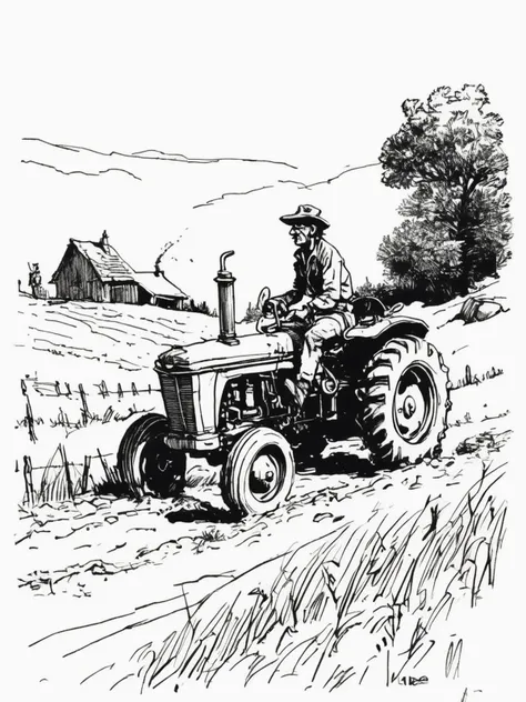 cinematic film still Hyperrealism, in the style of sergio toppi, black and white pen illustration made with fineliner 0.5mm. Detailed drawing art Pen & ink.
in an old french farm of stone
"A man plowing his field" <lora:pen-art:0.5> lineart, caricature <lora:my_sketching_style:0.5> sketch, lines . shallow depth of field, vignette, highly detailed, high budget, bokeh, cinemascope, moody, epic, gorgeous, film grain, grainy