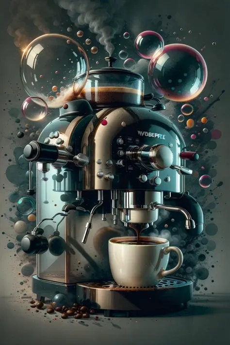 <lora:wc-bubble-style-darquelilly-v1:1> wcbstyle, coffee machine, bubble