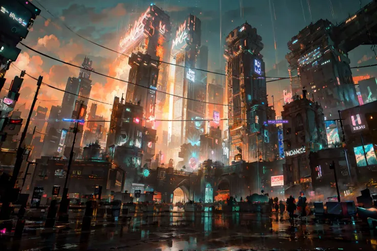 (masterpiece, best quality, illustration,8K), cinematic lighting,beautiful, extremely detailed face, perfect lighting,
Cyberpunk Concept, scenery, cloud, no humans, city, building, reflection, sky, outdoors, cloudy sky, cityscape, water, science fiction, skyscraper, bridge, road, rain
<lora:Cyberpunk_Concept:0.8>