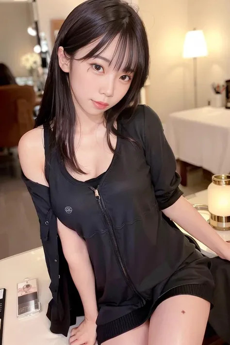 (skin blemish:1.2),1women, 28 yo, (((woman))), (skindentation), gorgeous, solo, realistic, best quality, photorealistic, masterpiece, 8k, high res, solo, extremely detailed face, cowboy shot, bust shot, passport photo, fullface, (professional lighting, bokeh), (light particles, lens flare, glowing particles:0.6), (dynamic pose:1.2), soft lighting, top angle view, fashionable and trendy atmosphere, japan, tokyo, ((nighttime)), ((looking at the viewer)), (looking at the camera),(portrait:0.6), standing, uppper body, facial close up, (medium breast:1), (long hair), brown hair, floating hair, nose, lips, lipstick, seductive smile, floating hair, mole, (cheekbone:1), (mole under eye:1.2), high neck sweater, no sleeves sweater, jacket, skirt, <lora:Akaoni:0.8>