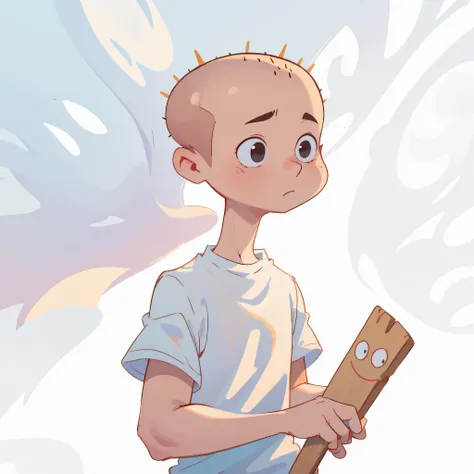 ((masterpiece, best quality)),solo,1boy, upper body, Jonny2x4, bald, white shirt, <lora:Jonny2x4_v1:0.6>, gradient background,