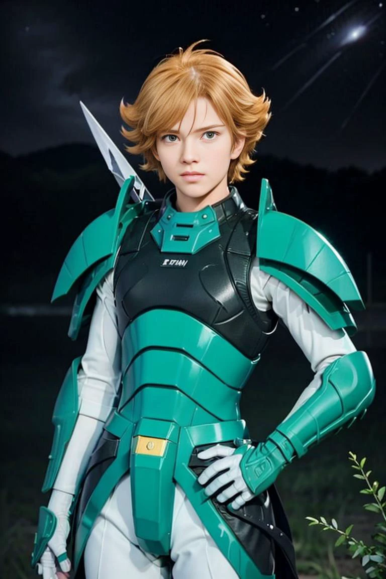 Korin Seiji ,<lora:Korin Seiji_v1:0.75>,(MASTERPIECE:1.2),(REALISTIC:1.2), blonde hair,Lanky,(UPPER BODY),
(masterpiece, ultra quality, high resolution, 8k, intricate: 1.2), (detailed face:1.2),(photorealistic:1.4),handsome,male focus,
looking away, Float in universe,starry sky,balanced eyes,sword, night, star,