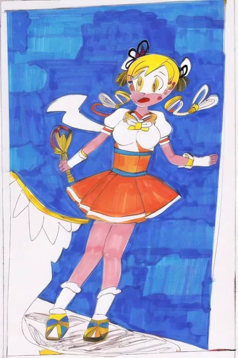 <lyco:chrischan:0.2>,1girl, (Tomoe Mami:1.3), Magical Girl, Solo