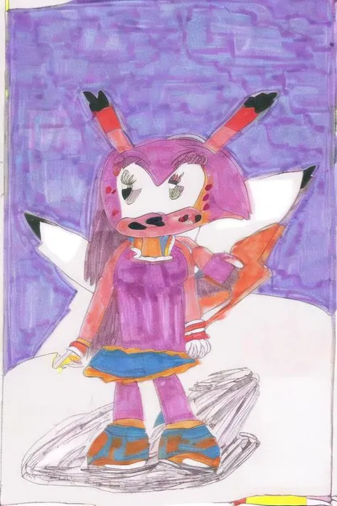 <lyco:chrischan:1>, 1girl, (Kyouko Sakura:1.3), Magical Girl, Fang, Solo
