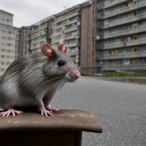 rat looking at viewer with svtbuild on the background