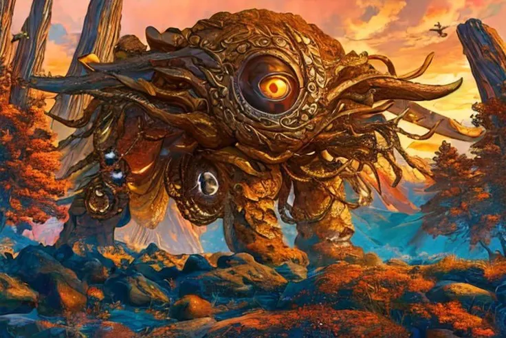 1 creature,
too many eyes, no humans,
sky at golden hour, stonepunkAI
high quality texture, aesthetic composition, 8k