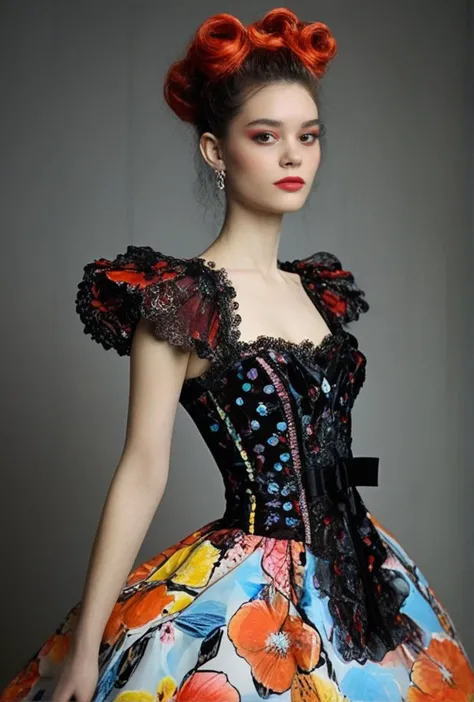 Color photo ((haute couture fashion dress designed by PBS and loony toons))(deep blacks)(evocative depth of field)(absolute sharpness)
<lora:LCM-LoRA-XL_V1:0.21>
<lora:SDXLHighDetail_v5:0.3>
<lora:MJ52:.6>
<lora:JuggerCineXL2:.6>
<lora:AzaleaXL2:.9>
<lora:DetailedEyes_V3:.9>