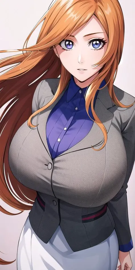 score_9, score_8_up, score_7_up, score_6_up, source_anime, aoi_nagisa_\(metalder\), BREAK solo, 1girl, koukawa asuka, brown hair, long hair, blue eyes, bangs, (huge breasts:0.8), medium body, BREAK (blue school_jacket:1.1), breasts, white collared _blouse, tight clothes, red long_tie, black pleated_skirt, BREAK looking away, open mouth, outside, street, (upper body:1.1), from side,