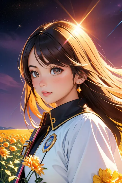 1girl, professional Technical illustration, highly detailed, establishing shot of a Tangible 1800'S Black and Blush Pink Mongolian ([Cosmic inflation:Police car:1]:1.3) , it is made from Marigolds, it is anthropomorphic with a face, centered White and Chocolate Brown background, Doubtful reeds and Dwarf Planet Pluto in background, Thunderstorm, deep focus, Dynamic, Satisfying, Gouache Art, Sun Rays, 800mm lens, Fujifilm Superia, Paint splotches, Light sparkles, extremely beautiful, highly detailed