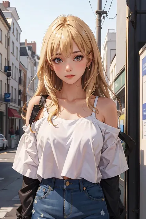 masterpiece, best quality,
1girl, 
 <lora:OversizedClothes_FefaAIart:1>,
long hair,  blonde hair,
oversized shirt,shirt, off shoulders,