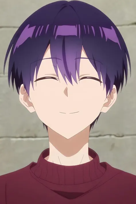 score_9, score_8_up, score_7_up, source_anime, rating_safe, intricate details, anime screencap, , official style, looking at viewer, depth of field, 1boy, solo, male focus, <lora:yuuki_izumi_pony:1>, yuuki_izumi, purple hair, purple eyes, short hair, hair between eyes, wide angle, wide shot, full body, fantasy land, dusk, legs up, (closed eyes:1.2), smile, , <lora:sdxl_lightning_8step_lora:1>