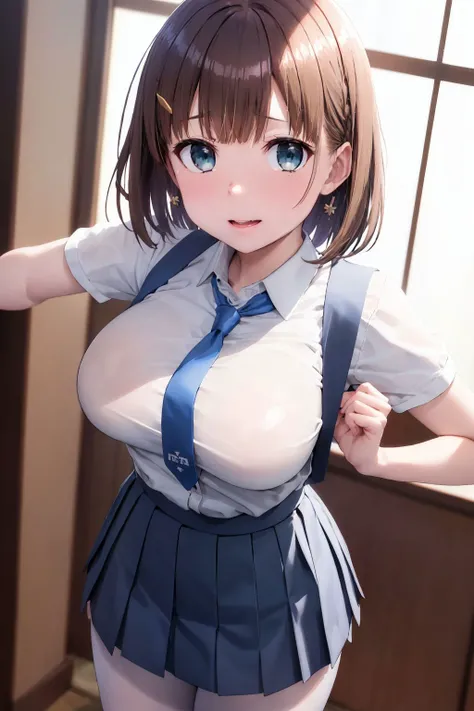 W0pday,in summer,in the cyberpunk city,modern apartment, in the livingroom,
RO\Standing at attention,Hands_DOWN,
g
p(school_uniform), (white_skirt),(BLUE_Long_Tie), (BLUE_pleated_skirt), (Black_pantyhose),
҂r
Y4S(Brown_SHORT_hair), (GREEN_eyes:1.0),(bangs),disheveled hair,(hairclip),
҂r[
1 girl,Solo, Manga,20yo,mature female, Beautiful Finger, Beautiful long legs, Beautiful body, Beautiful Nose, Beautiful character design, perfect eyes, perfect face, Japanese, cosplay,
w<y^h` looking="" at="" viewer,="" innocent="" big="" eyes,="" alluring,(light_smile:0.5),embarrassed,="" shy,="" uk:="" official="" art,extremely="" detailed="" cg="" unity="" 8k="" wallpaper,="" perfect="" lighting,colorful,="" bright_front_face_lighting,="" (masterpiece:1.0),(best="" quality:1.0),="" ultra="" high="" res,4k,ultra-detailed,="" photography,="" 8k,="" hdr,="" highres,="" absurdres:1.2,="" kodak="" portra="" 400,="" film="" grain,="" blurry="" background,="" bokeh:1.2,="" lens="" flare,="" (vibrant="" color:1.2)="" gp:="" (beautiful),="" (beautiful="" face:1.5),(narrow="" waist),="" <lora:aichantawawaonmonday_v10:0.7="">,  <lora:Kiseki-Himura4:0.3>, monochrome, breasts, RANDOM POSE, (((nsfw)))