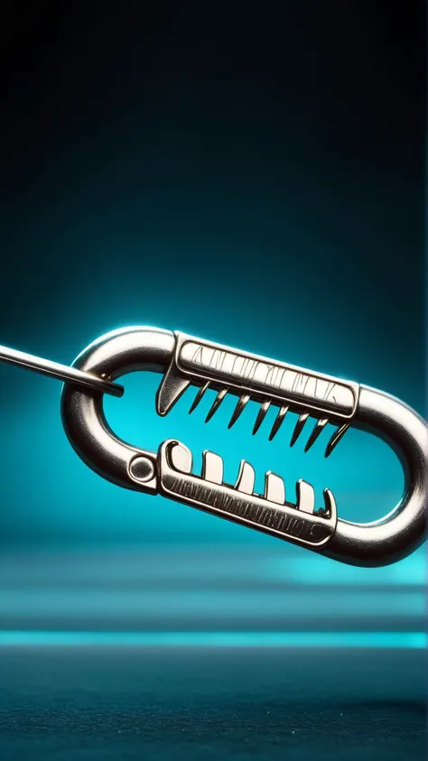 <lora:CarnageStyleXL:1>CarnageStyle Cyan Safety pin, evil, 24mm, (analog, cinematic, film grain:1.3), Bokeh DOF, (Masterpiece:1.3) (best quality:1.2) (high quality:1.1)
