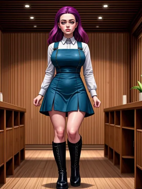 <lora:LCM_LoRA_Weights_SD15:1>   
[Katherine Langford|Rose McGowan], 
austrailianpunk pinafore dress, blouse, and ankle boots, 
Spa and Wellness Center