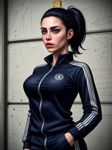 <lora:LCM_LoRA_Weights_SD15:1>   
[Sarah Silverman|K.D. Aubert], 
scrappunk tracksuit, 
Chapel