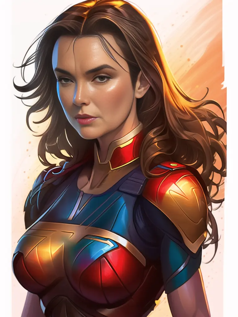 (bold lines:1.1), (high color), ((smooth skin)), (Masterpiece Digital Artwork:1.3), Lynda Carter as Supergirl