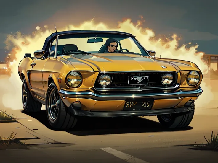 67 Ford Mustang Convertible, add_detail, masterpiece,  Fast and Furious Style,