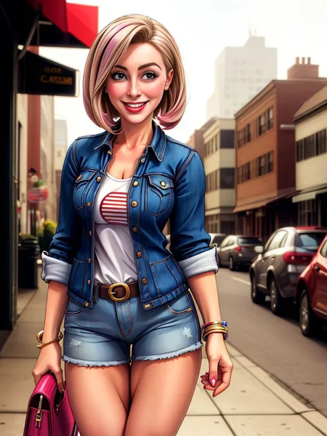 Roxie Reeves is your Average American Girl-Next-Door, casual outfit, flirty smile,