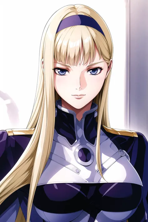 Simple White Background,
Blue_uniform,Blue_jacket,long_sleeves,Blue_Long_pants,
<lora:Katrina_Peacecraft_GWFT-KK77-V1:0.7>,
blonde hair,blue_eyes,bob cut, blue_hairband,very_long_hair,floating_hair,
purple_eyes,,black_hair,very_long_hair,elbow_gloves,
<lora:Oda_Non_Style-KK77-V2:0.3>,<lora:more_details:0.1>,
1 girl, 20yo,Young female,Beautiful Finger,Beautiful long legs,Beautiful body,Beautiful Nose,Beautiful character design, perfect eyes, perfect face,expressive eyes,perfect balance,
looking at viewer,(Focus on her face),closed mouth, (innocent_big_eyes:1.0),(Light_Smile:0.3),
official art,extremely detailed CG unity 8k wallpaper, perfect lighting,Colorful, Bright_Front_face_Lighting,White skin,
(masterpiece:1.0),(best_quality:1.0), ultra high res,4K,ultra-detailed,
photography, 8K, HDR, highres, absurdres:1.2, Kodak portra 400, film grain, blurry background, bokeh:1.2, lens flare, (vibrant_color:1.2),professional photograph,
(Beautiful,large_Breasts:1.4), (beautiful_face:1.5),(narrow_waist),