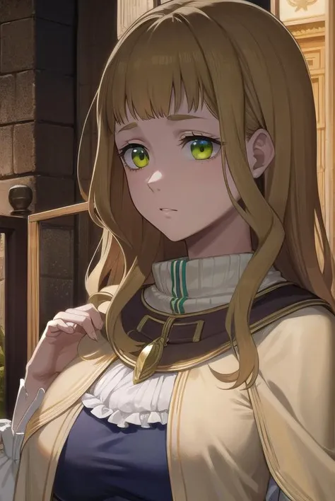 mimosavermillion, <lyco:mimosavermillionv2-lyco-nochekaiser:1>,
mimosa vermillion, brown hair, (green eyes:1.5), blunt bangs, bangs, medium hair, wavy hair,
BREAK dress, capelet, long sleeves,
BREAK looking at viewer, full body, upper body,
BREAK outdoors,
BREAK <lora:GoodHands-vanilla:1>, (masterpiece:1.2), best quality, high resolution, unity 8k wallpaper, (illustration:0.8), (beautiful detailed eyes:1.6), extremely detailed face, perfect lighting, extremely detailed CG, (perfect hands, perfect anatomy),