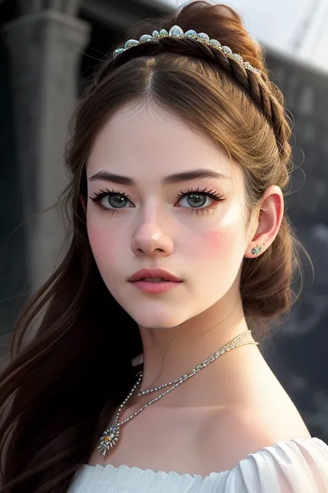 photo of (macfoyv12), a woman (traveling in the Titanic:1.2), (windblown hair:0.9), modelshoot style, (extremely detailed CG unity 8k wallpaper), photo of the most beautiful artwork in the world, trending on ArtStation, trending on CGSociety, Intricate, High Detail, Sharp focus, dramatic, photorealistic painting art by midjourney and greg rutkowski, (dark sea storm), (elegant white dress), (looking at viewer), (detailed pupils:1.1), (night tempest), (ponytail), (closeup:0.4), (defined facial features:1.2)