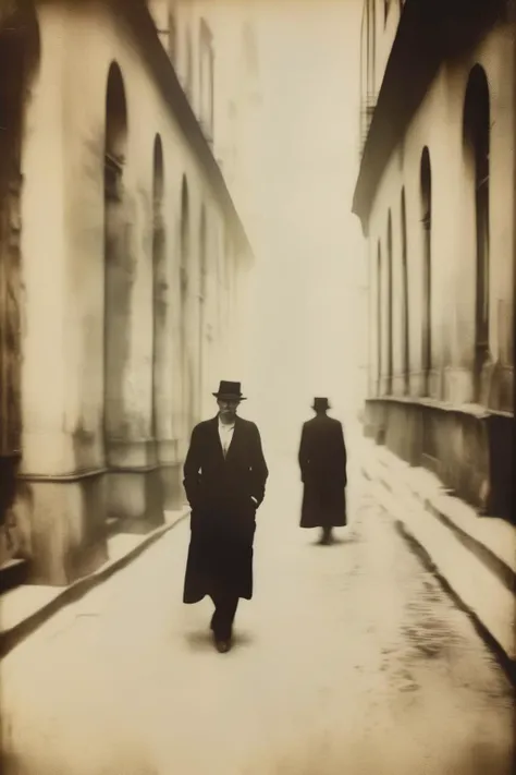 <lora:Ando Fuchs Style:1>Ando Fuchs Style - a haggard prophet walking through the streets of 1920s Munich, in the style of Deborah Turbeville