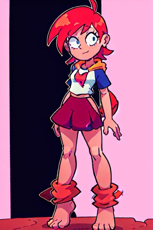1girl, mansion, pedestals, statues, staricase with red rugs, tapestry, Frankie Foster <lora:frankieFosterLora_v1:0.6> Frankie Foster, 80's anime style, skirt, t shirt, hoodie