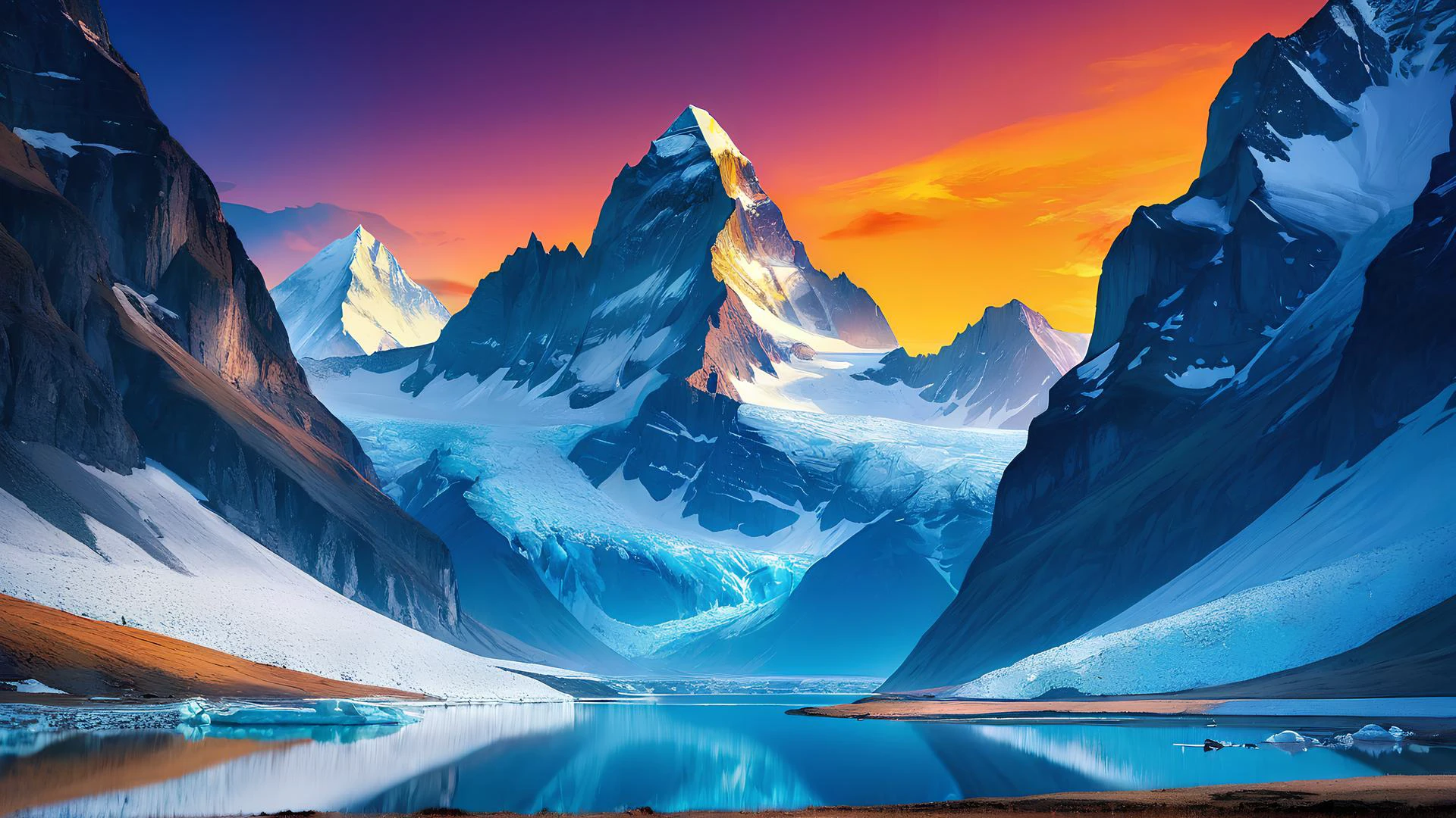 SVFONT,beautiful landscape, snow, mountains, glaciers, vivid colors, light, beautiful, elegant, intricate, highly detailed, cinematic, very artistic, vibrant, sharp focus, fine detail, clear, complex, color, ambient background, professional, unique, best, colorful, calm, creative, amazing, symmetry, iconic, focused, great composition, dynamic, atmosphere, new<lora:SVFONT:1>