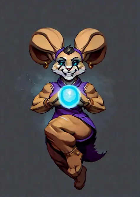 solo,
female,
rabbit,
rabbit ears,
bandages,
feminine,
face zoom,
face focus,
brocades,
bun,
hair bun, 
double bun,
ears tied like a bun,
ears bun,
big tits,
thin,
black sclera,
tonned,
piercings,
earrings,
ear piercings,
ring piercings,
bandana,
purple bandana,
lightning,
brown fur,
brown body,
perfect eyes,
scar,
scar on face,
jewel on forehead,
evil grim,
evil smile,
gradient background,
(intricate:1.1),
(high detail:1.2),
(soft focus),
(masterpiece, best quality, 4k, 2k, shaded, absurd res),
hyper realism,
by Chunie,
by CyanCapsule,
by Hallogreen,
<lora:Chunli:1.5> chunlims ,
<lora:Typhoon_Kaze:1.0> typhoon_kaze