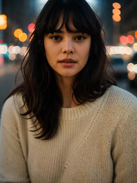 c0urtney,a woman,long hair,bangs,wearing headphones,(city lights:1),serious,wearing sweater,closeup,extremely detailed,intricated,masterpiece,LEICA,professional photographer,cinematic,(film grain:1.2),bokeh,volumetric lighting,motion blur, <lora:epi_noiseoffset2:0.6>,(dimly lit:1.3) ,(rim light:1.2), <lora:c0urtney-3:1> <lora:add_detail:1> add_detail:2,